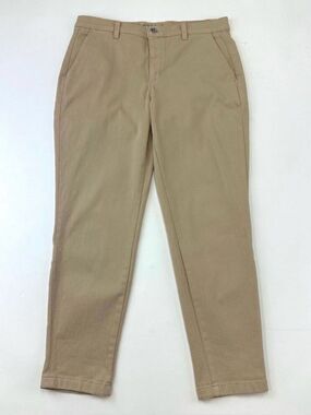 Second Yoga beige womens pants stretch cotton Size 30 pockets casual neutral